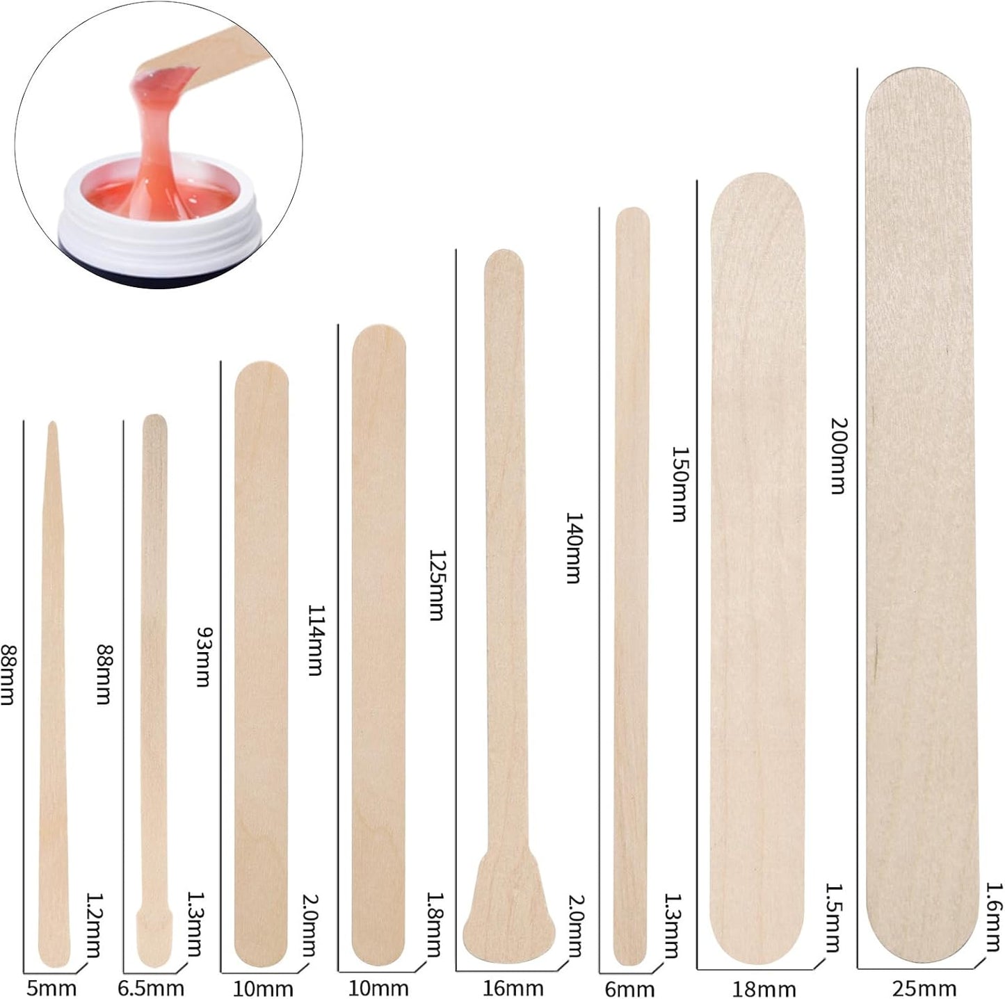 Brazilian Wax Hair Removal Spatula, Pack of 100 Hair Removal Wooden Sticks, Disposable Wood Sticks, For Hair Removal, Waxing, Commercial Use, Beauty Salon, Home Use, DIY Handmade, Arts & Free Study