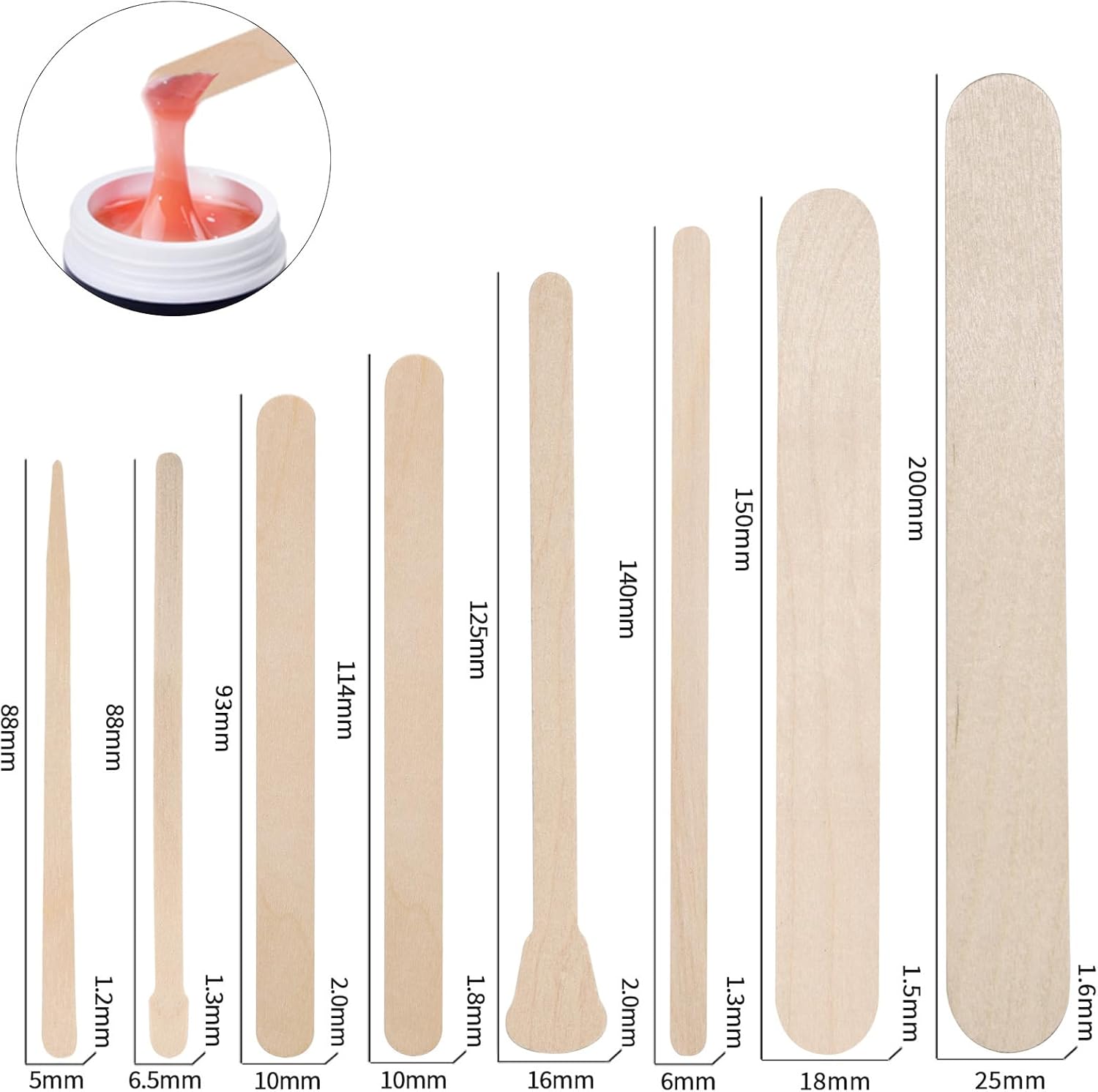 Brazilian Wax Hair Removal Spatula, Pack of 100 Hair Removal Wooden Sticks, Disposable Wood Sticks, For Hair Removal, Waxing, Commercial Use, Beauty Salon, Home Use, DIY Handmade, Arts & Free Study
