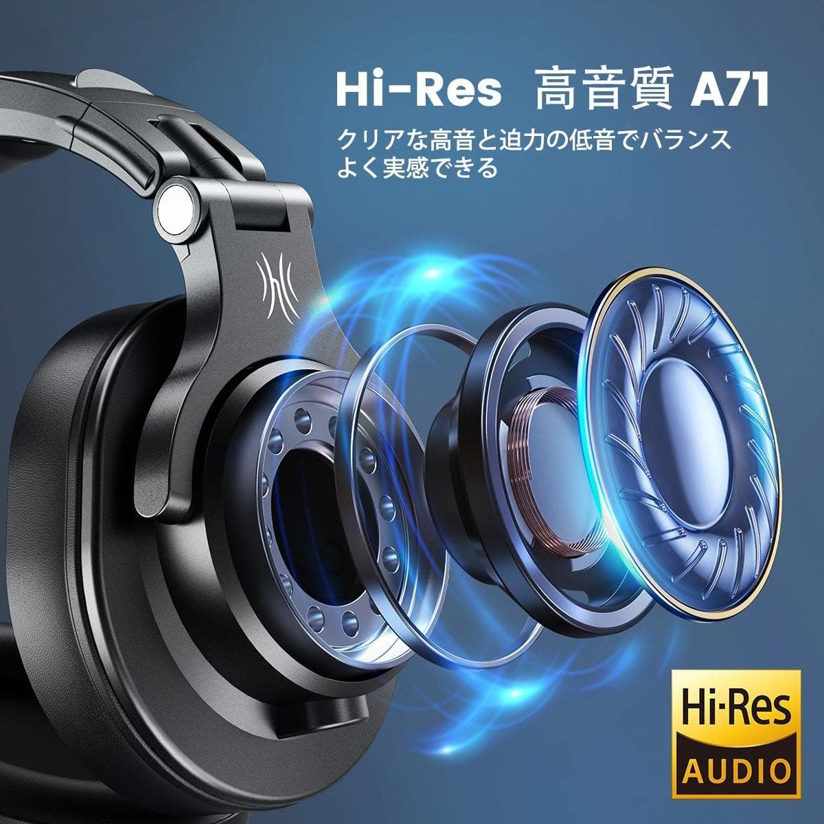 OneOdio A71 Headphones Wired 50mm Driver Monitor Headphones Over-Ear 6.35 & 3.5mm Jack Closed-Back for Instrument Practice Mixing Music Movie Watching Mobile Phone PC MP3/4