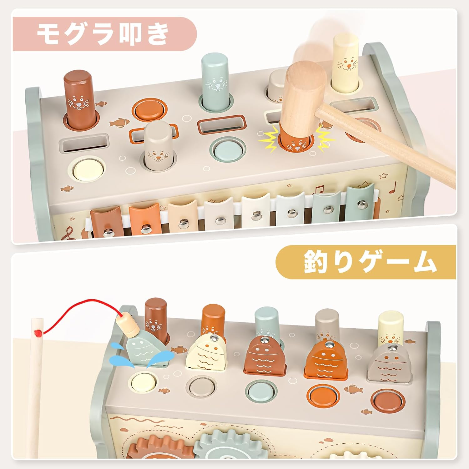 Montessori Toys for Boys and Girls, Educational Toys, Wooden Toys 1, 2, 3 Years Old, Birthday Gift, Hammer Toy, Fingertip Education, Montessori Teaching Tool, Early Development, Fingertip Training,