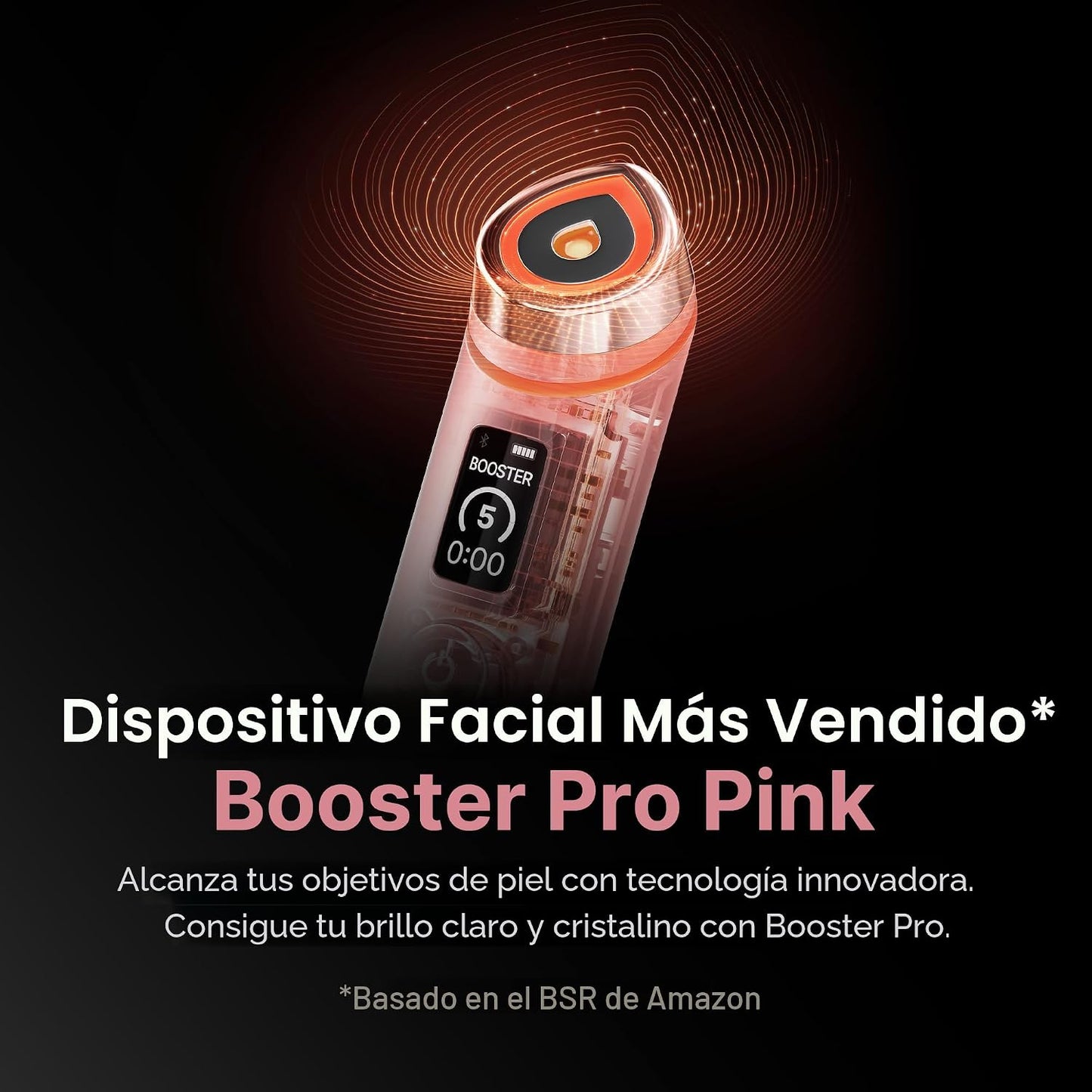 Medicube Age-R Booster Pro Rosa | 6-en-1 Masajeador de Belleza de Brillo de Vidrio Real | Piel de Espejo | Cuidado de la Piel Coreano