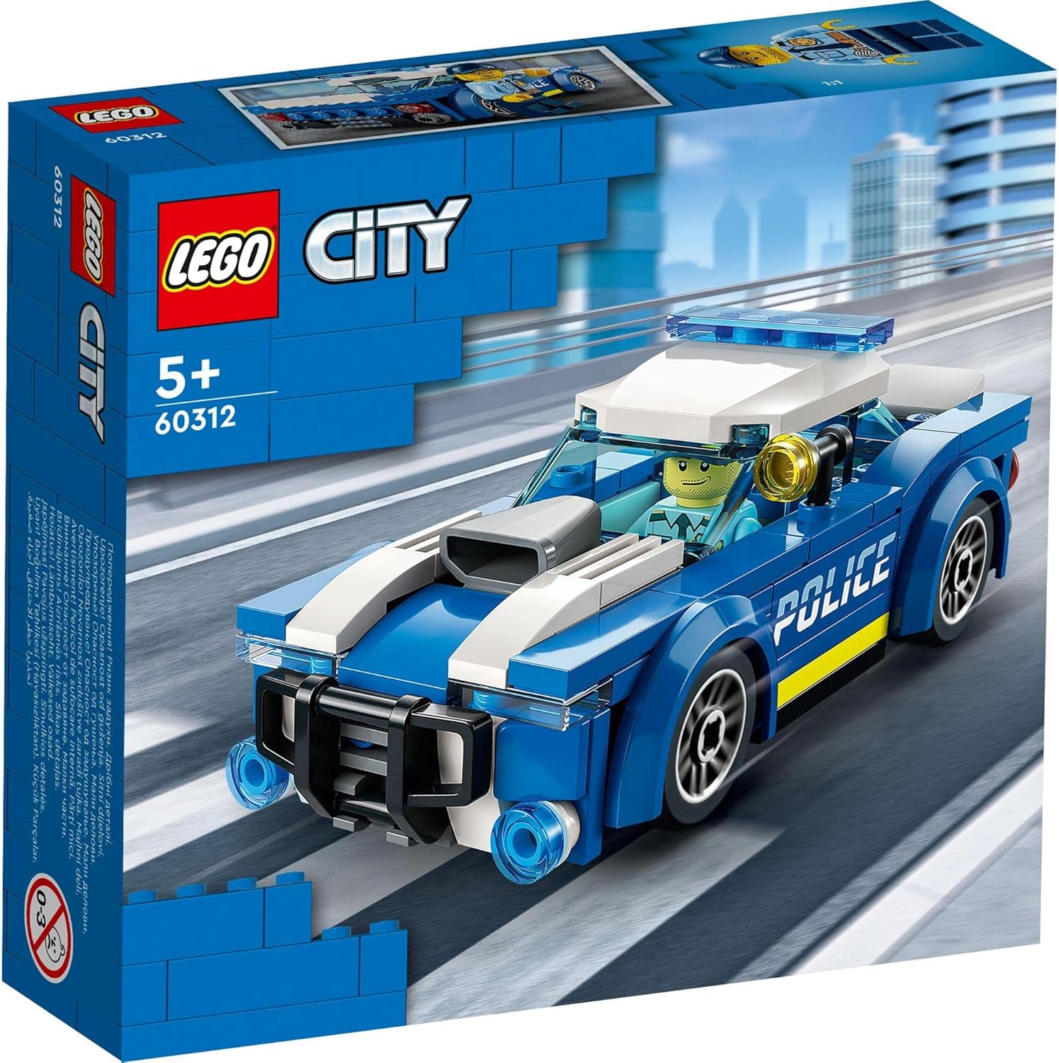 LEGO City Police Car Toy, Building Blocks, Educational Toy, Birthday Present, For Boys and Girls, Ages 5, 6, 7, 8, City Building, Patrol Car, Police, Vehicles, Cars, Mini Car, 60312