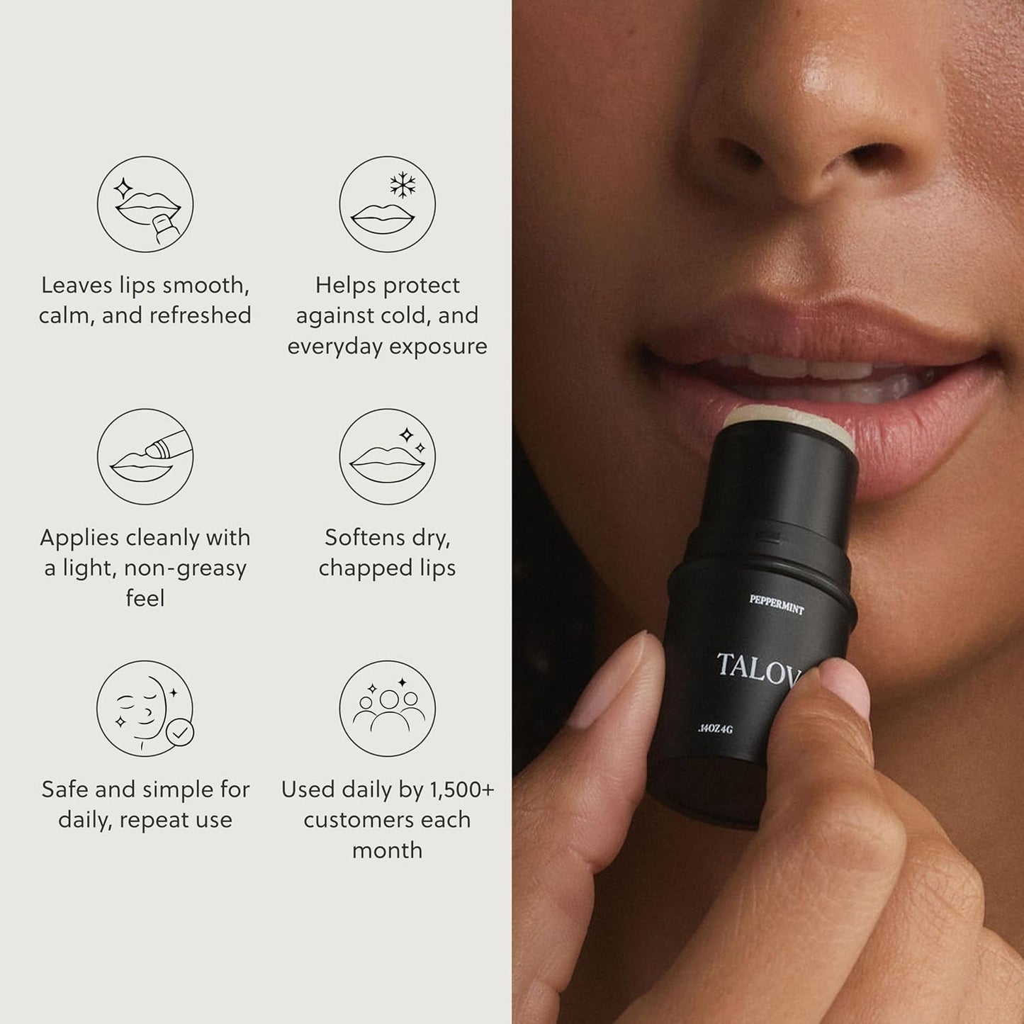 Bálsamo labial de sebo de ganado alimentado con pasto, mascarilla labial para dormir, hidratante nocturno, bálsamo labial hidratante natural y limpio con vitaminas A, D, E y K, nutre y