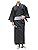 TopIsm Men's Yukata Set, 4 Pieces, Yukata, Obi, Geta Clogs, Fan, Men's Kimono Set