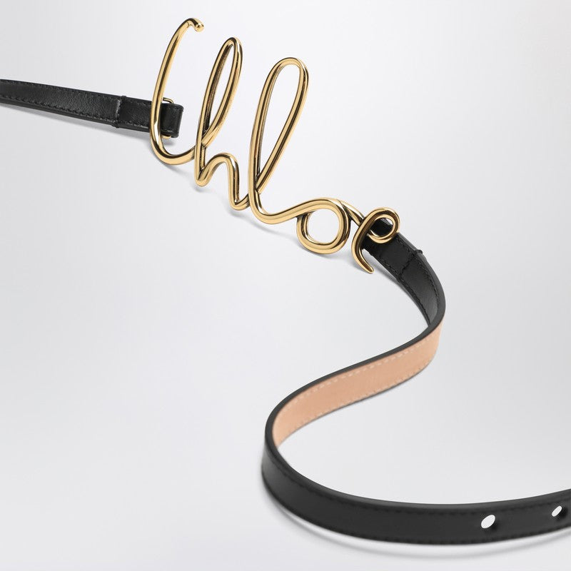 Chloe Chloé Chloé Iconic Small Black Leather Belt - Image 2