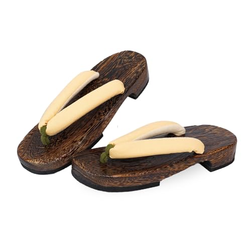 Amemari Women's Yukata Clogs, Large Size, Yukata Clogs, Size 2L (9.4 - 10.2 inches (24.0 - 26.0 cm), Summer, Cotton Linen, Plain Thong, No Pain, Thick Thong, Fluffy Thong, Large Size, Wide, Women's