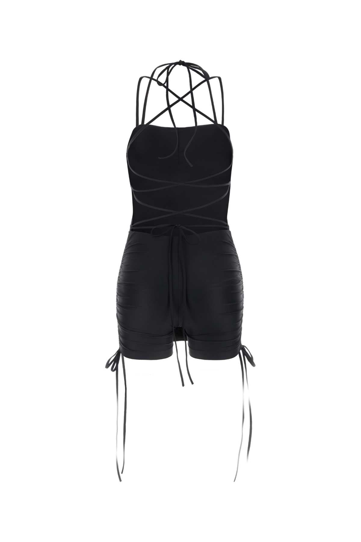 Balenciaga バレンシアガブラックストレッチナイロンミニドレス - Image 2