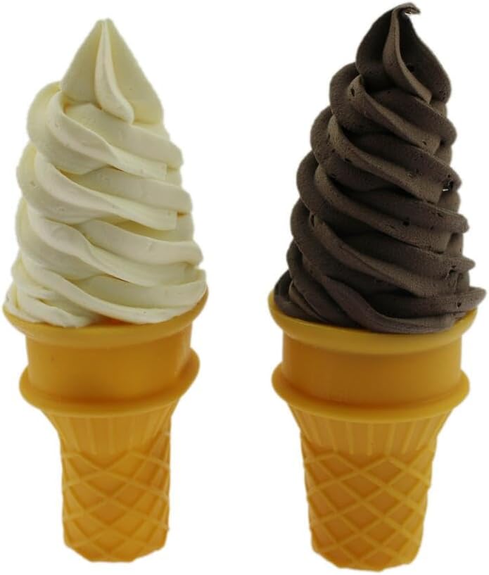 Speed mao Realistic Realistic Soft Cream, Vanilla, Chocolate, Food Sampler, Set of 2