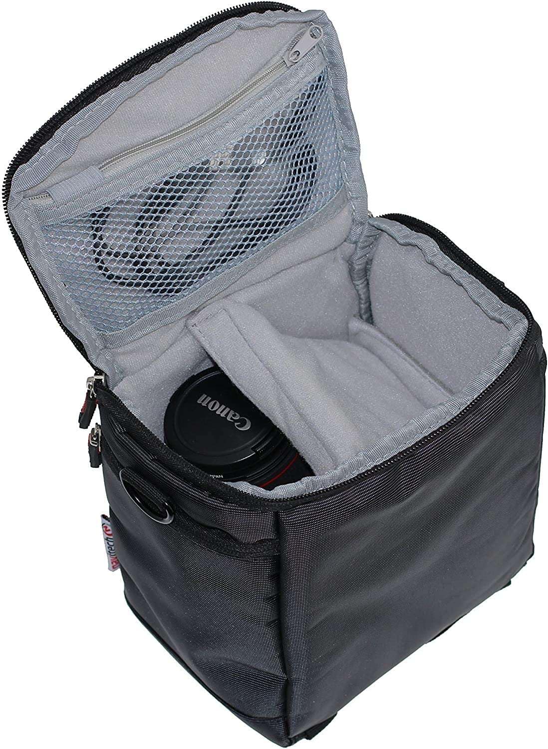 Navitechブラックデジタル一眼レフカメラバッグ Nikon D800デジタル一眼レフカメラ対応, ブラック///ホワイト