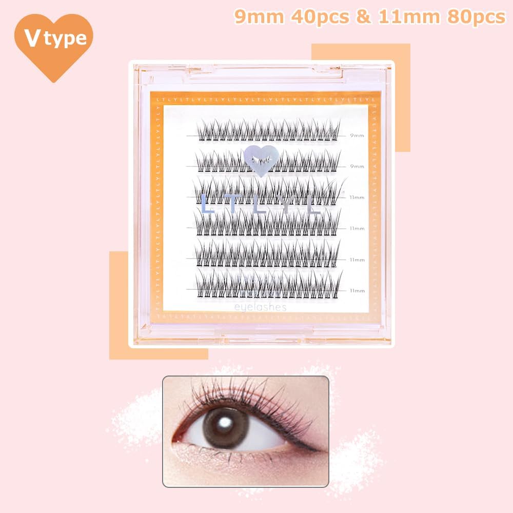 Litrile Tabacan Natural Eyelashes (V Type) False Eyelashes Partial Eyelashes