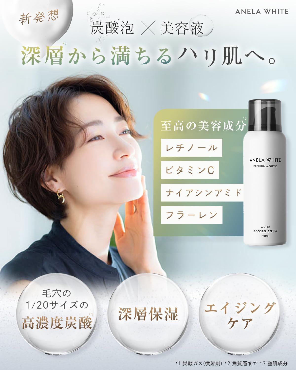 Anella White Serum Retinol Vitamin C Niacinamide (White Carbonate Serum That Reaches Deep In Pores)