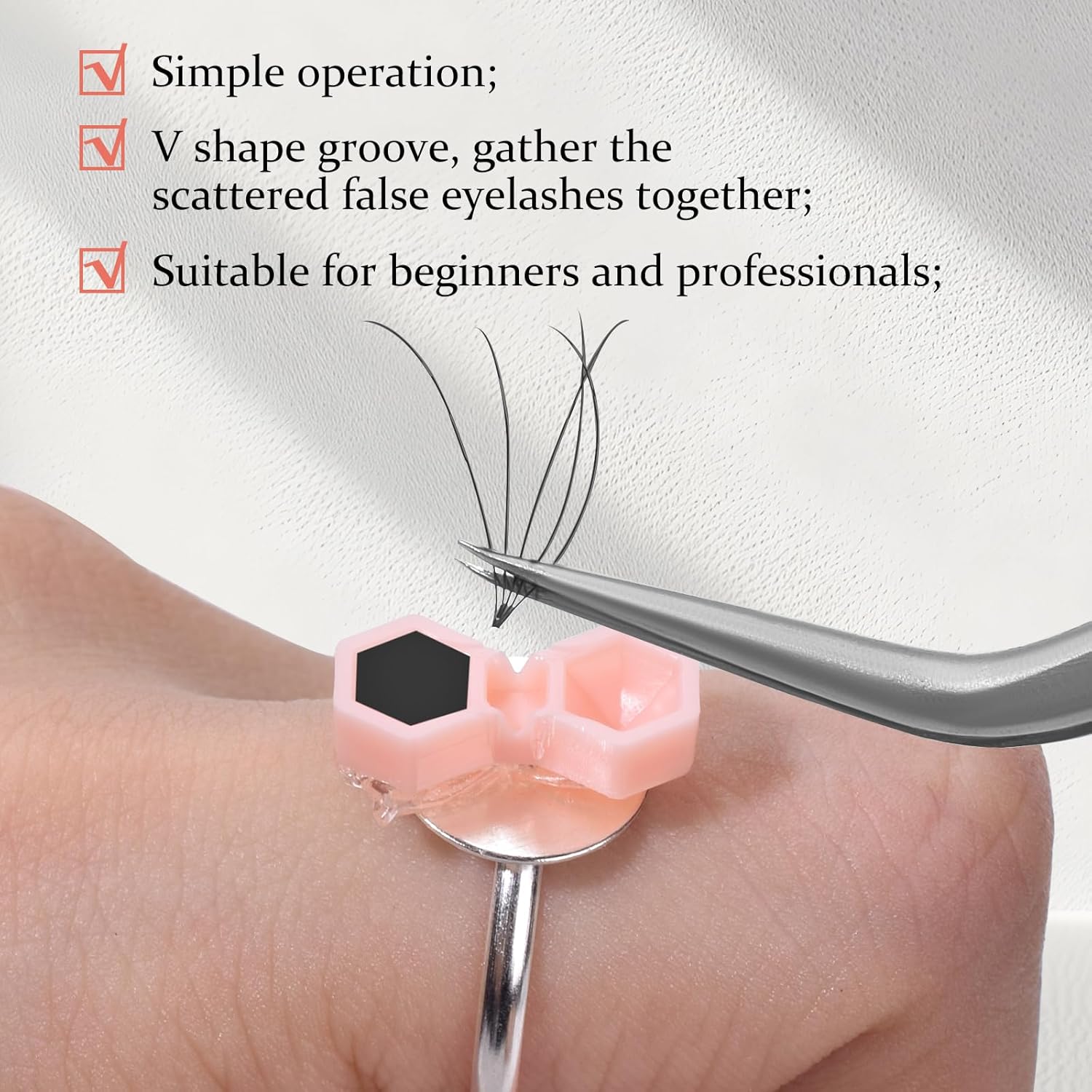 UAKEREDまつげエクステンションゴムカップ200個菱形ミニまつげゴムラック二重穴まつげ接ぎ木供給