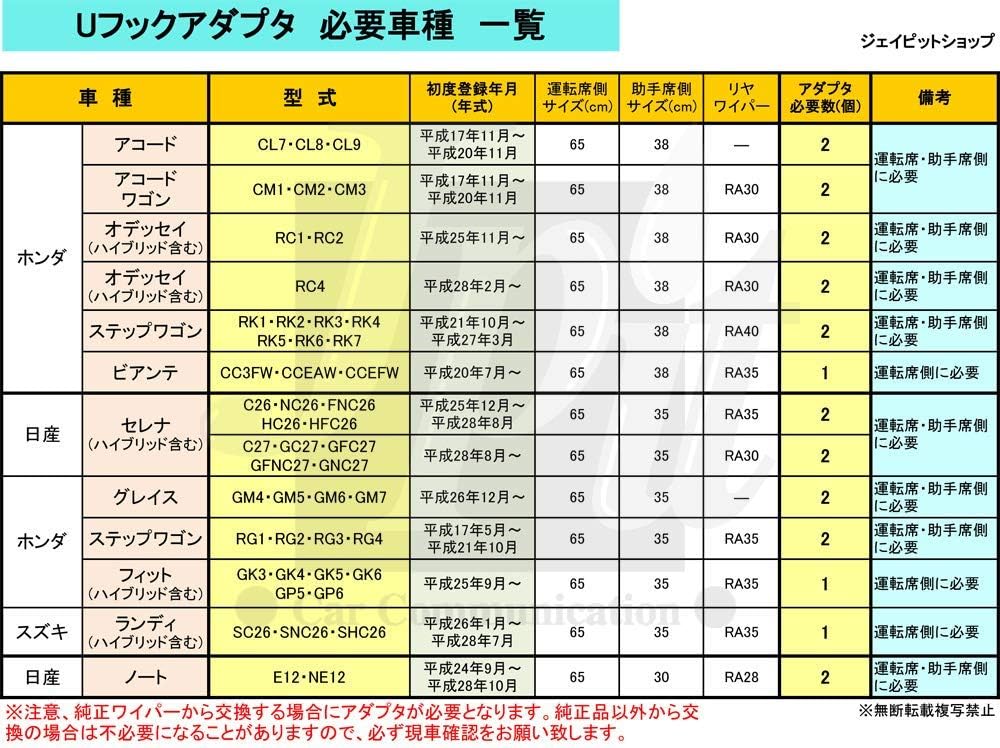 [Front & Rear Set of 3] Wiper Blades 3 Piece Set of 3 Wiper Blades 25.6 inches (650 mm) x 15.0 inches (380 mm) Rear 13.8 inches (350 mm) Graphite Honda Freed + GB5 GB6 GB7 GB8 FESCO Fesco GW6538RA35