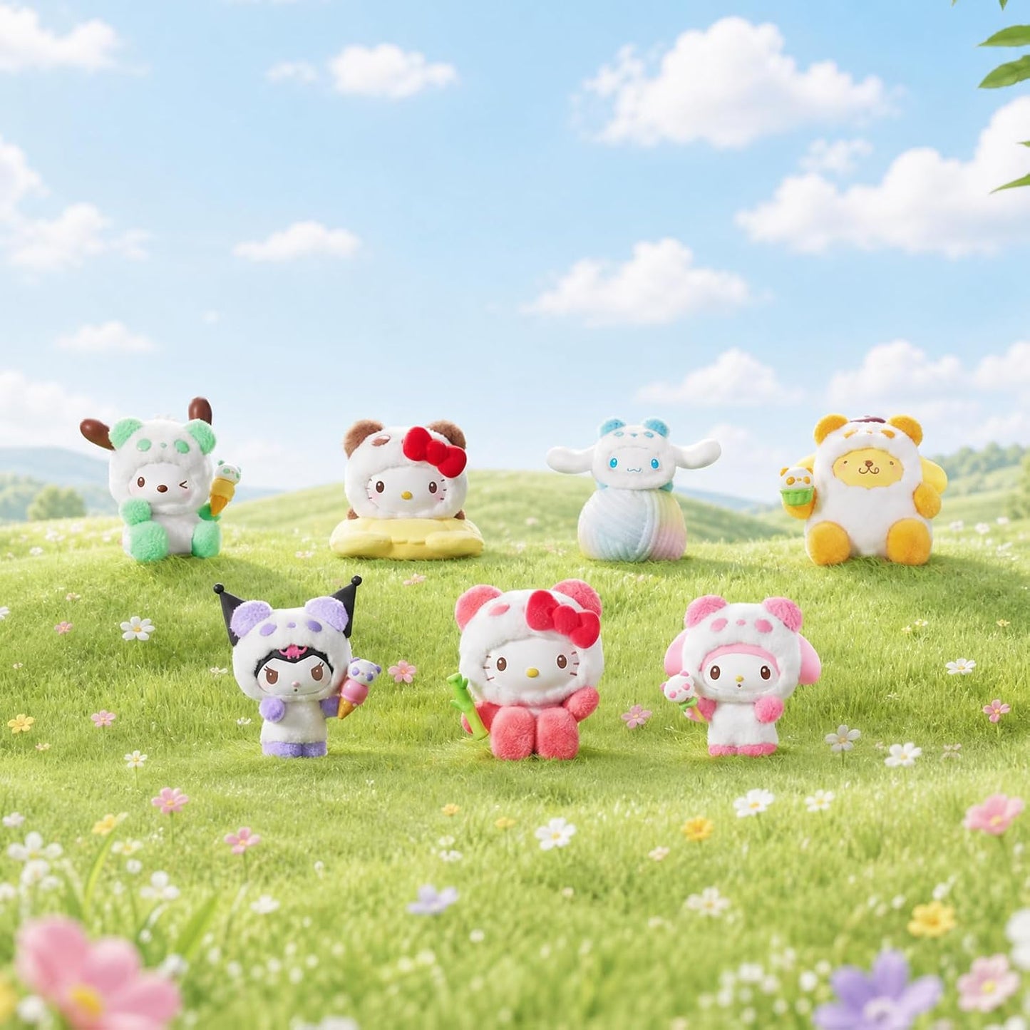 TOP TOY Sanrio "Z Colorful Panda" Series [1 Piece] Gacha Blind Box Figure Soft Vinyl PVC