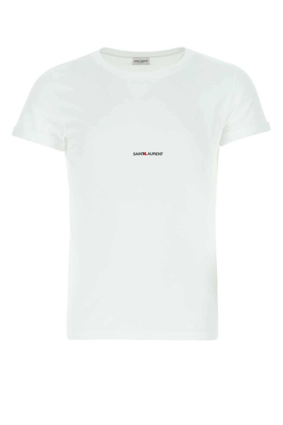 Saint セントローランホワイトコットンTシャツ - Image 2
