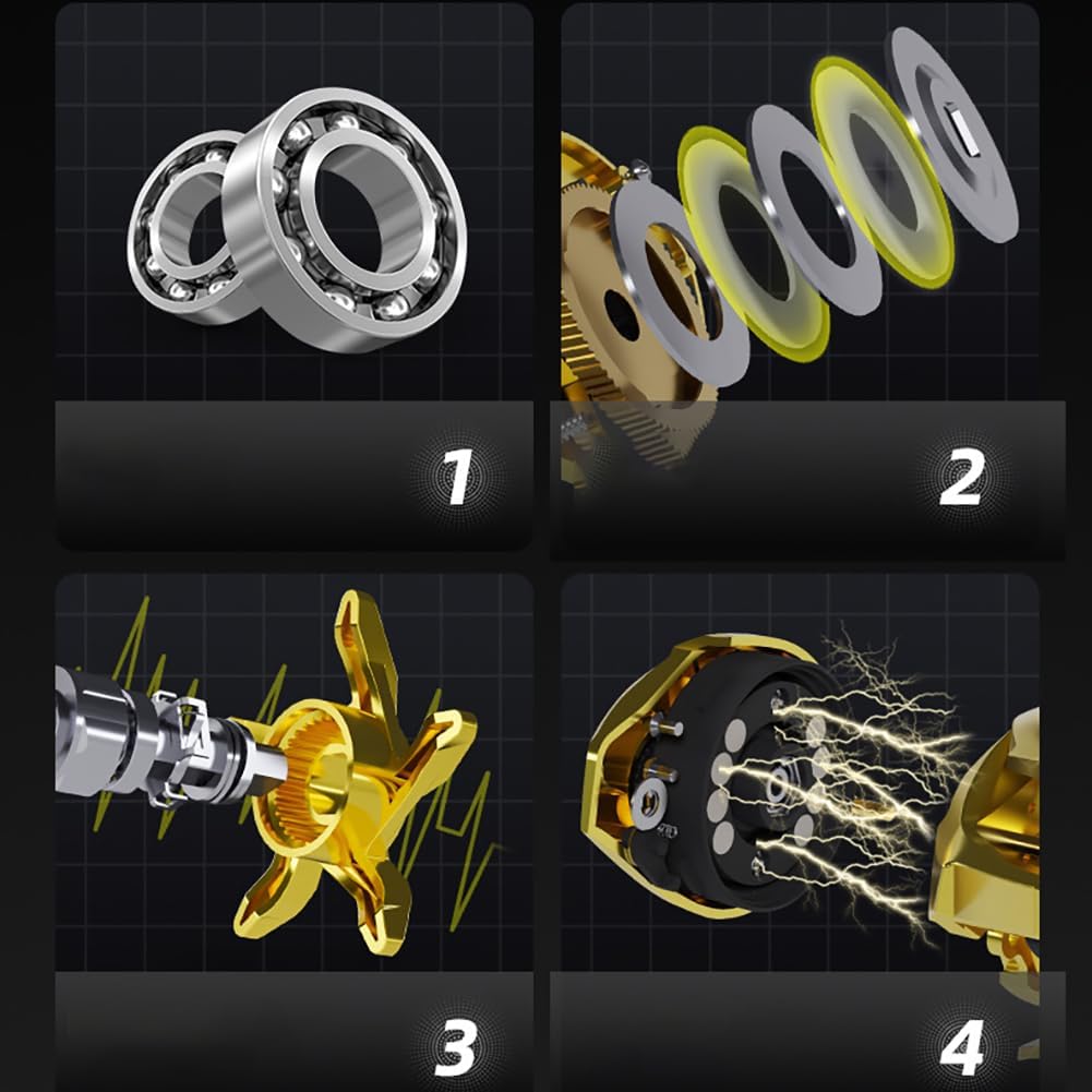 Bait Reel, Saltwater Fishing, Freshwater Fishing, Dual Use, 7.2:1 Gear Ratio, Maximum Drag Force, 17.6 lbs (8 kg), Fishing Reel, Magnetic Brake, Super Strong Reel