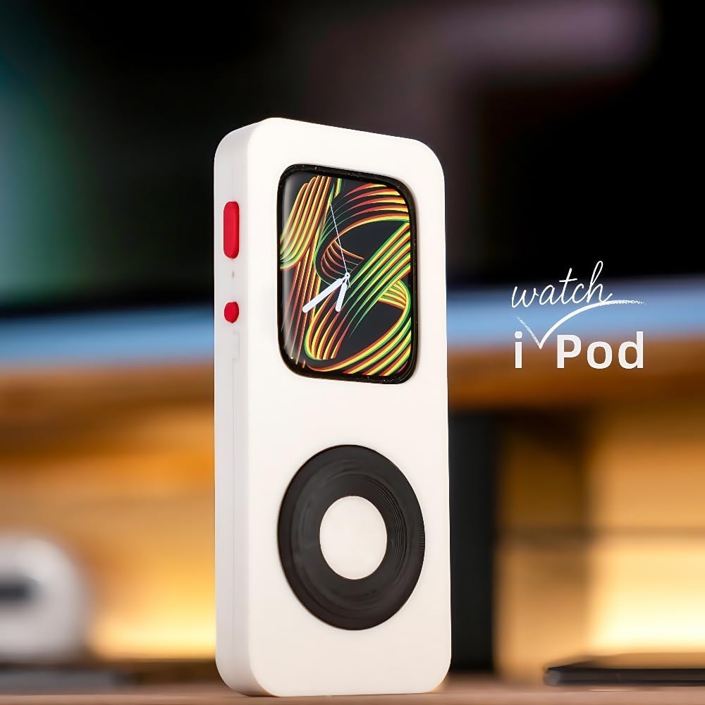 Apple Watch Series 7/8/9 Retro Gaming Protective Cover for iWatch Pod Expander, White/Black (Black)