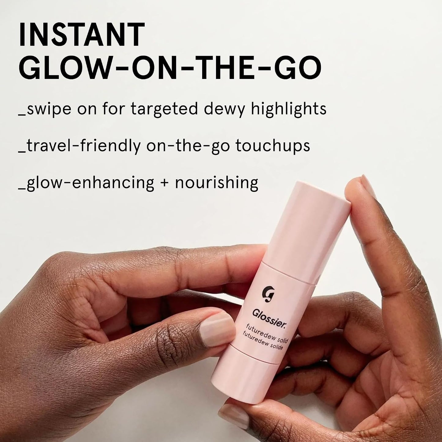 Glossier Futuredew Solid - Highlighting Stick, Illuminating Primer & Skincare Glow Hybrid + Light Reflecting Minerals & Plant-Based Oils - Dewy Sun-Kissed Radiance, Long-Wearing, Vegan, 0.21oz