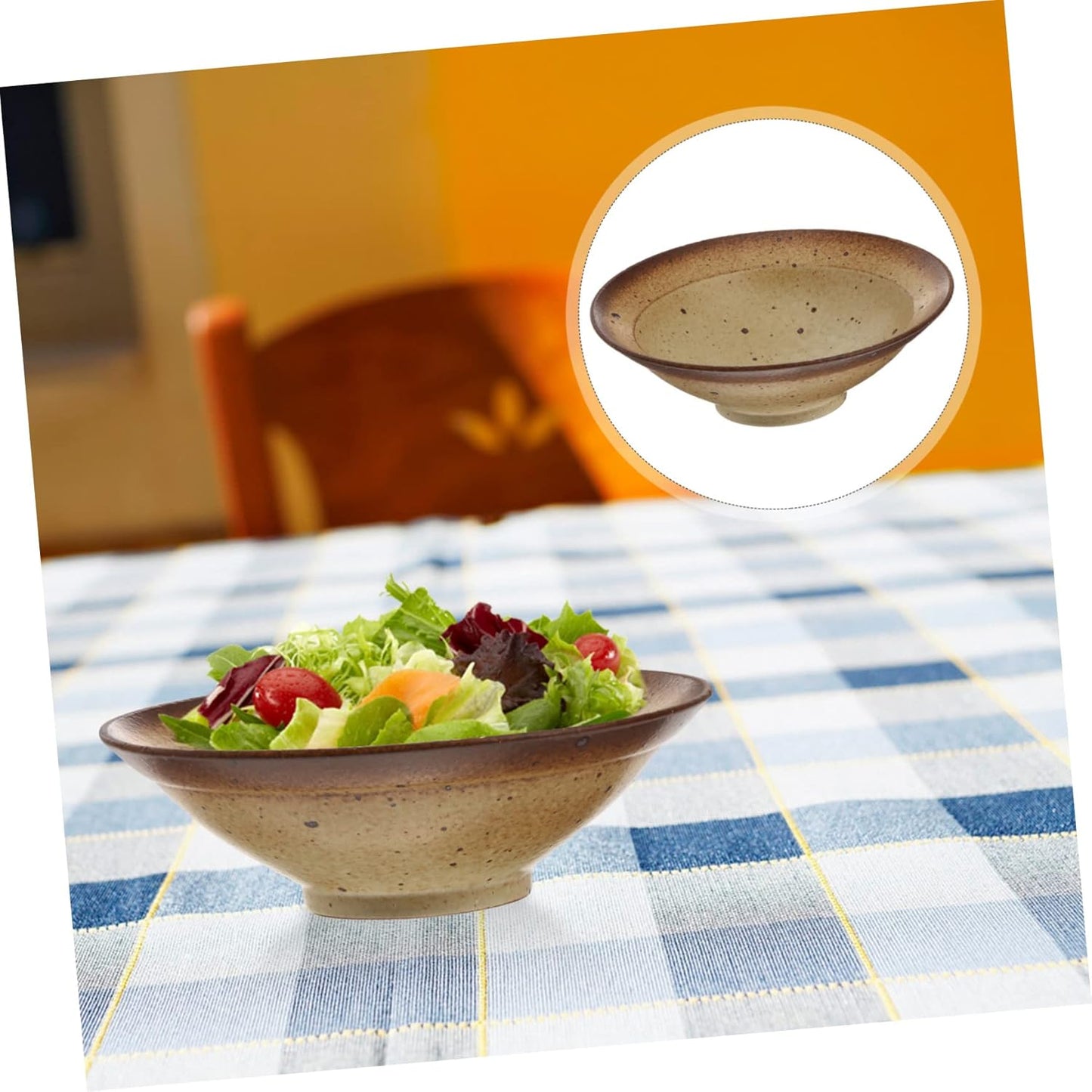 WRITWAA 1 Piece Setsuki Ramen Bowl Ramen Container Porcelain Soup Coarse Ceramic Bowl Japanese Udon Pasta Container Spaghetti Noodle Container Ramen Udon Food Container Instant Japanese Style Bowl