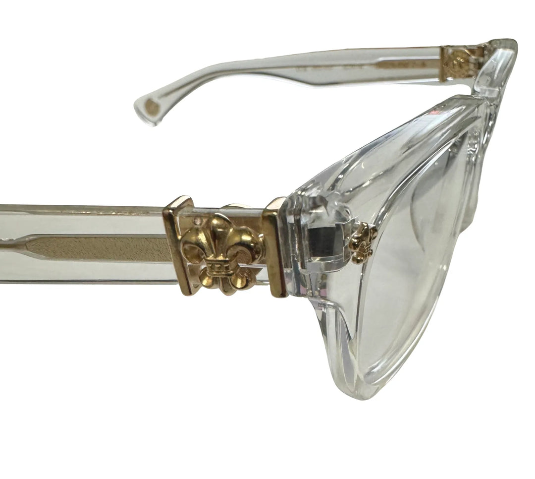 CHROME HEARTS 'GITTIN ANY?' 18K GOLD CRYSTAL GLASSES