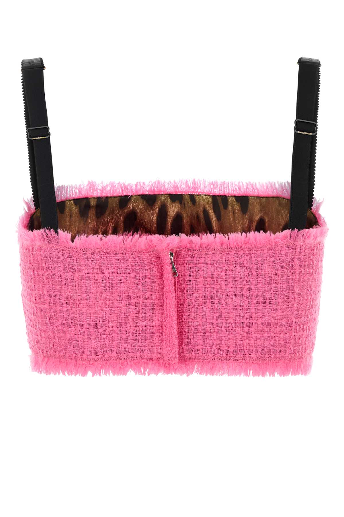 Dolce  Gabbana Dolce＆Gabbana Fuchsia Tweed Crop Top - Image 2