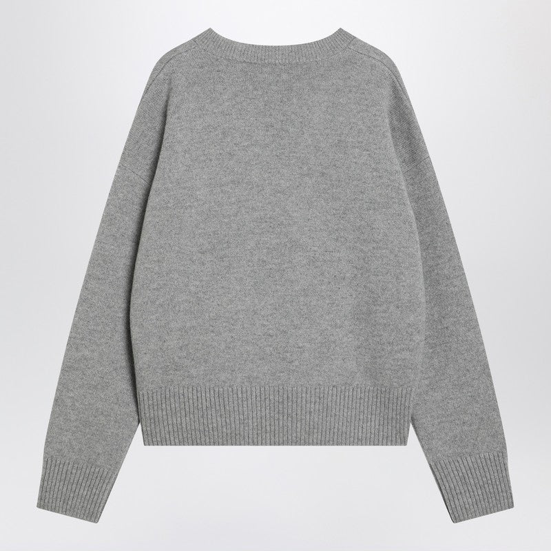 Ami Paris ウールとカシミアのアミパリグレイアミデクールセーター - Image 2