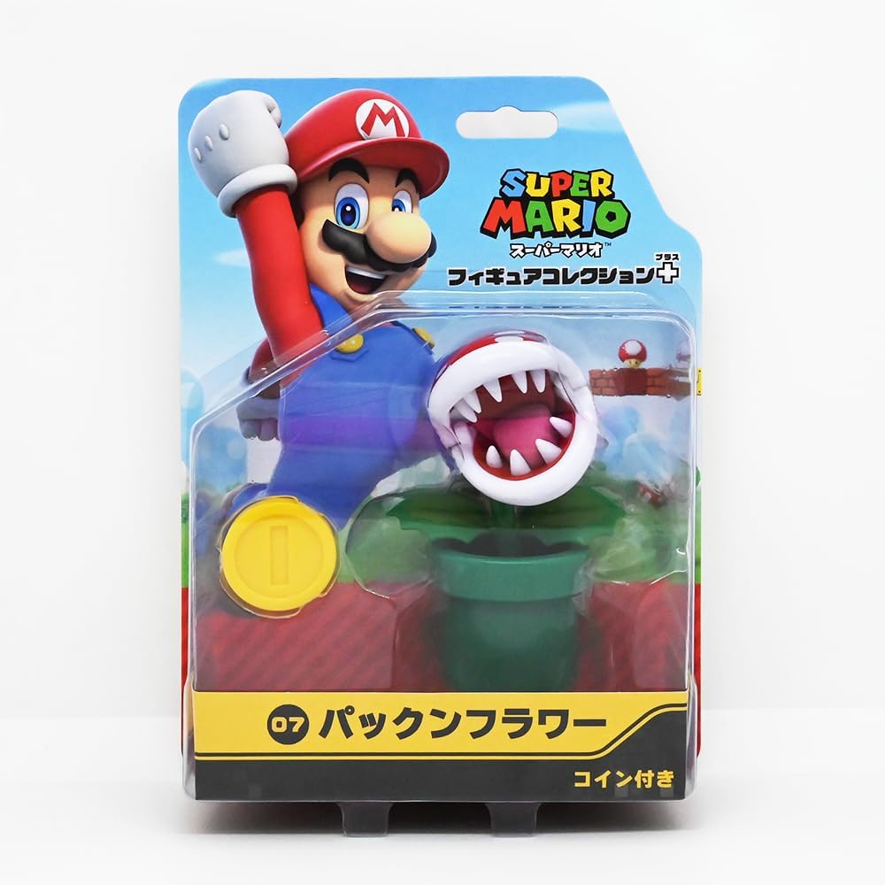 Sanei Boeki FCP-007 Super Mario Figure Collection Plus Pakkun Flower with Coin