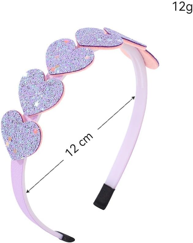 DRESHOW Girls Bow Headbands Glitter Headband for Childs Heart Star Headband for Toddlers Teens