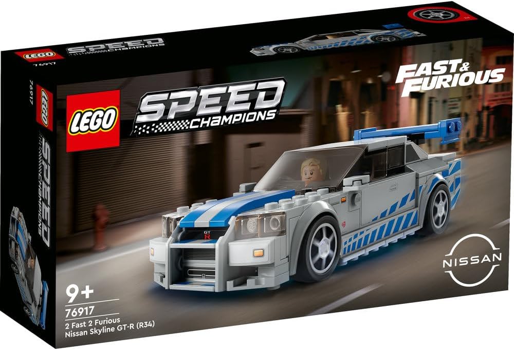 LEGO Speed Champions Fast & Furious Nissan Skyline GT-R (R34) Toy, Building Blocks, Birthday Present, Car, Mini Car, For Boys, Girls, Children, Ages 9 to 11, 76917