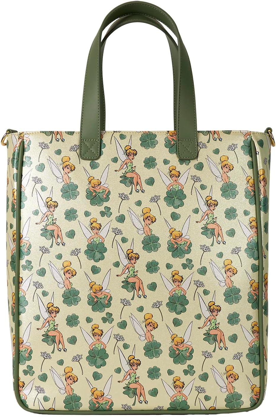 Loungefly Disney Tinker Bell Bolsa Tote de Trébol de 4 Hojas con Bolsa para Monedas