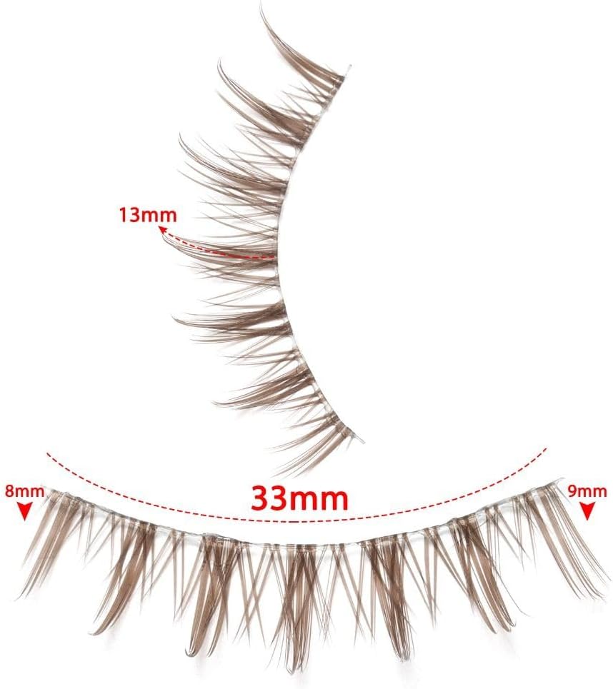 10 Pairs Brown Eyelashes Clear Band Brown Cartoon Eyelashes Japanese Anime Cosplay Brown Eyelashes Asian False Eyelashes Looks Natural Like Individual Cluster