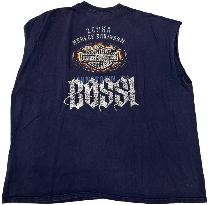 BOSSI 'LIVE FREE RIDE FREE' RHINESTONE VINTAGE CUTOFF TEE