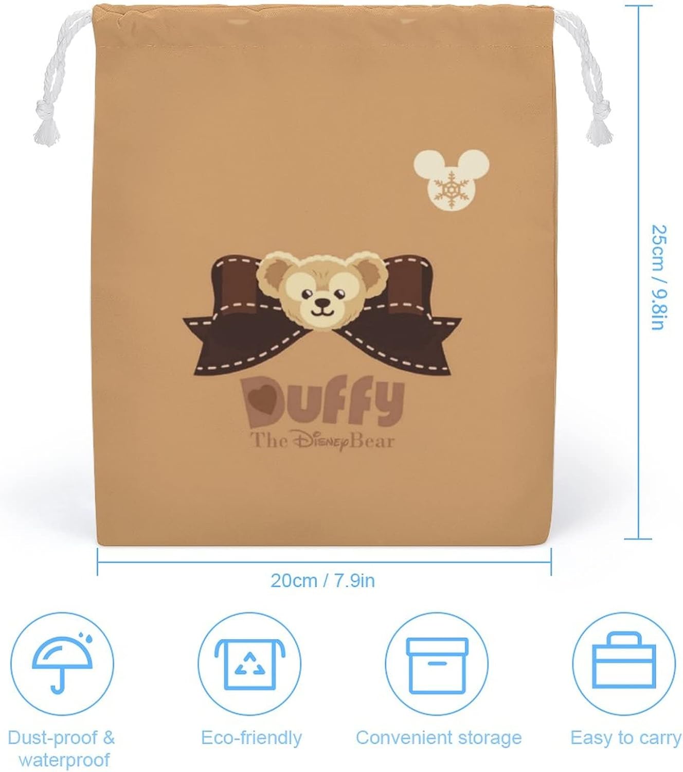 Duffy Drawstring Bag, Lunch Bag, Storage Bag, 7.9 x 9.8 inches (20 x 25 cm), Travel Pouch, Cup Bag, Storage, Children, Lunch Box, Moiiss, Nursery School, Boys, Girls, Anime, Characters, Stylish, Cute