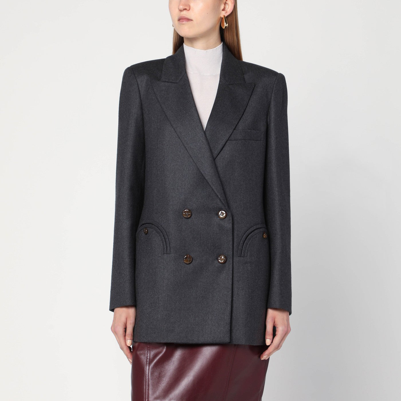 Blaze Milano BlazéMilanoグレーウール二重胸肉ブレザー - Image 2