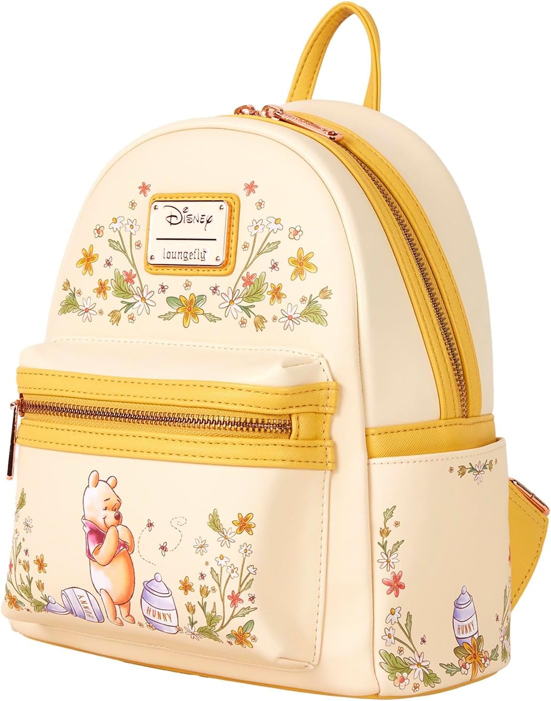 Loungefly Mini mochila bolso de mano con estampado de globos florales bolso de hombro (amarillo, Pooh)