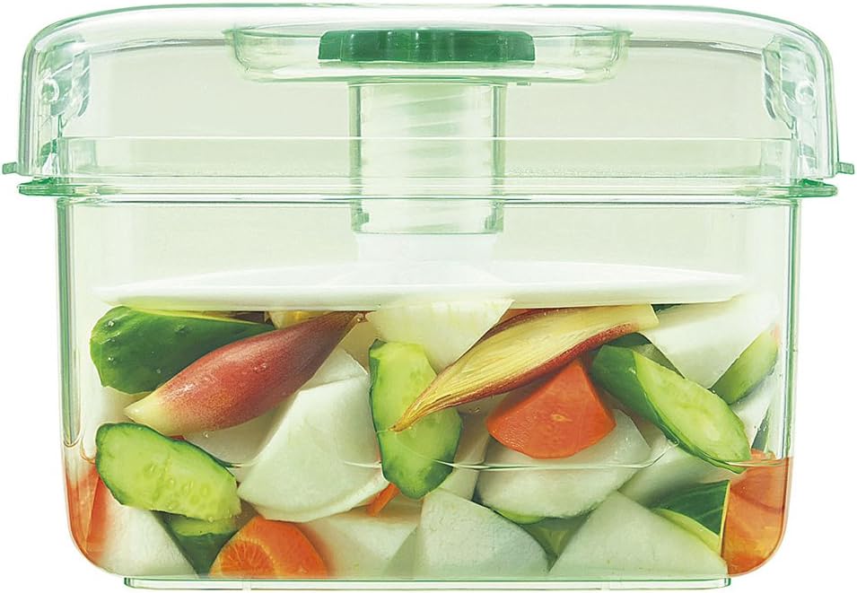 Shinki Gosei Tonbo Food Storage Container, Pickle Container 1.07 gal (3.1 L), Easy to Use, Transparent Contents, Skeleton Green, Picre K30, W 9.4 x D 6.1 x H 6.3 inches (24 x 15.5 x 16 cm), Made in