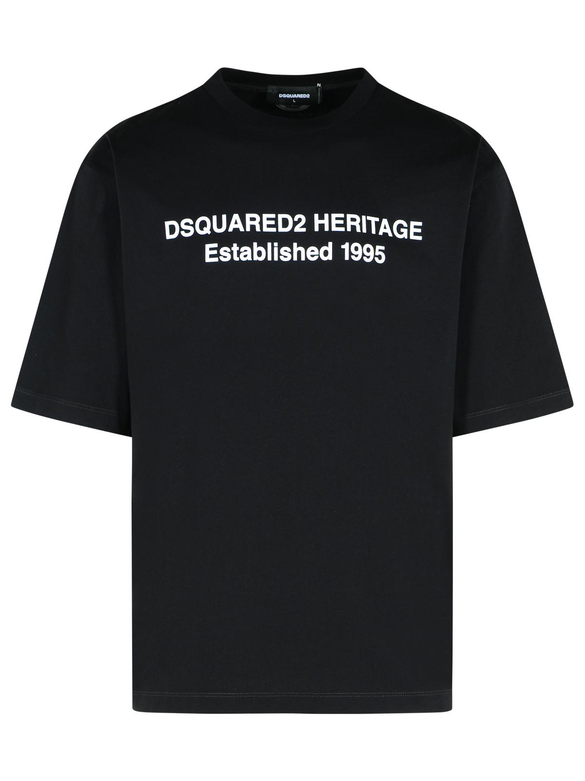 Dsquared2 Dsquared2 'Heritage' Black Cotton Tシャツ - Image 2