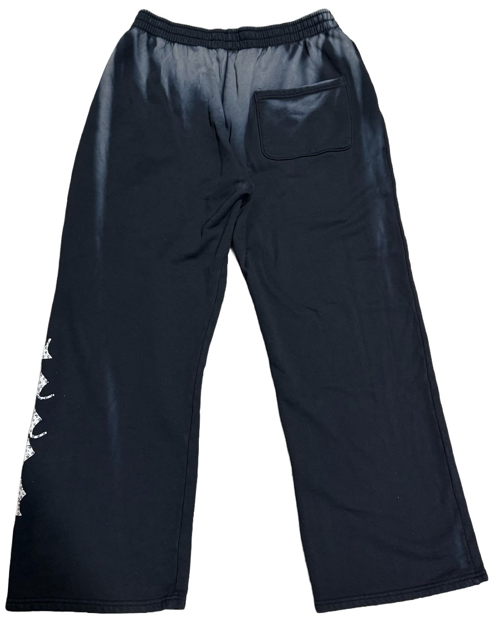 BOSSI 'FLAME' WASHED BLACK RHINESTONE SWEATPANTS