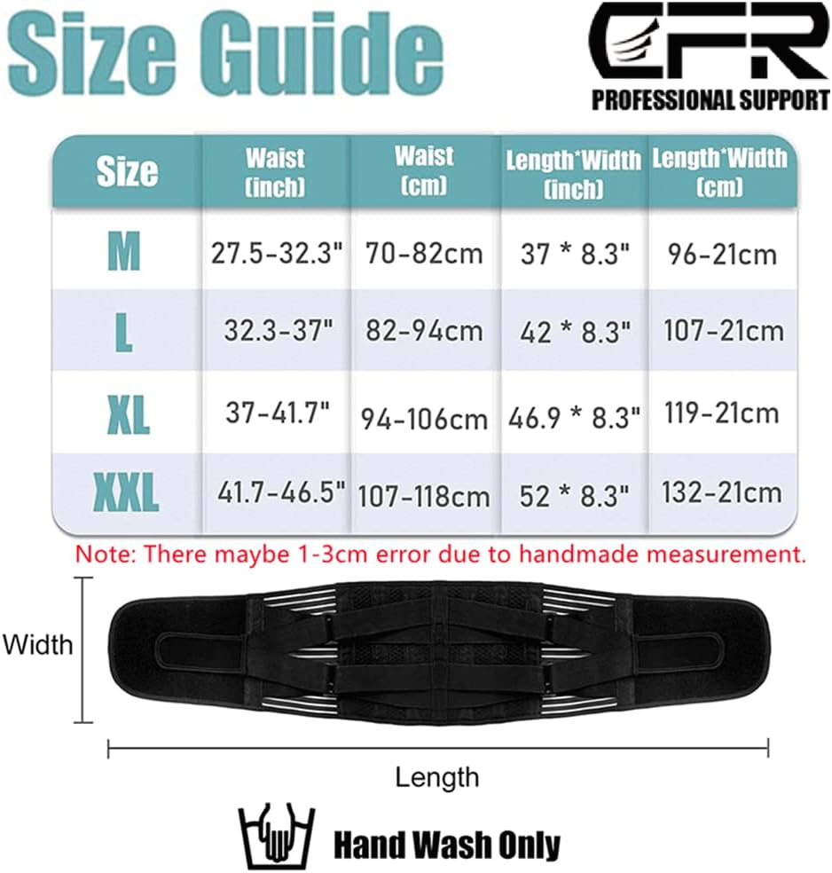 Back Support Lumbar Fixer Pain Relief Lumbar Support Belt Sciatica Men Women (L)