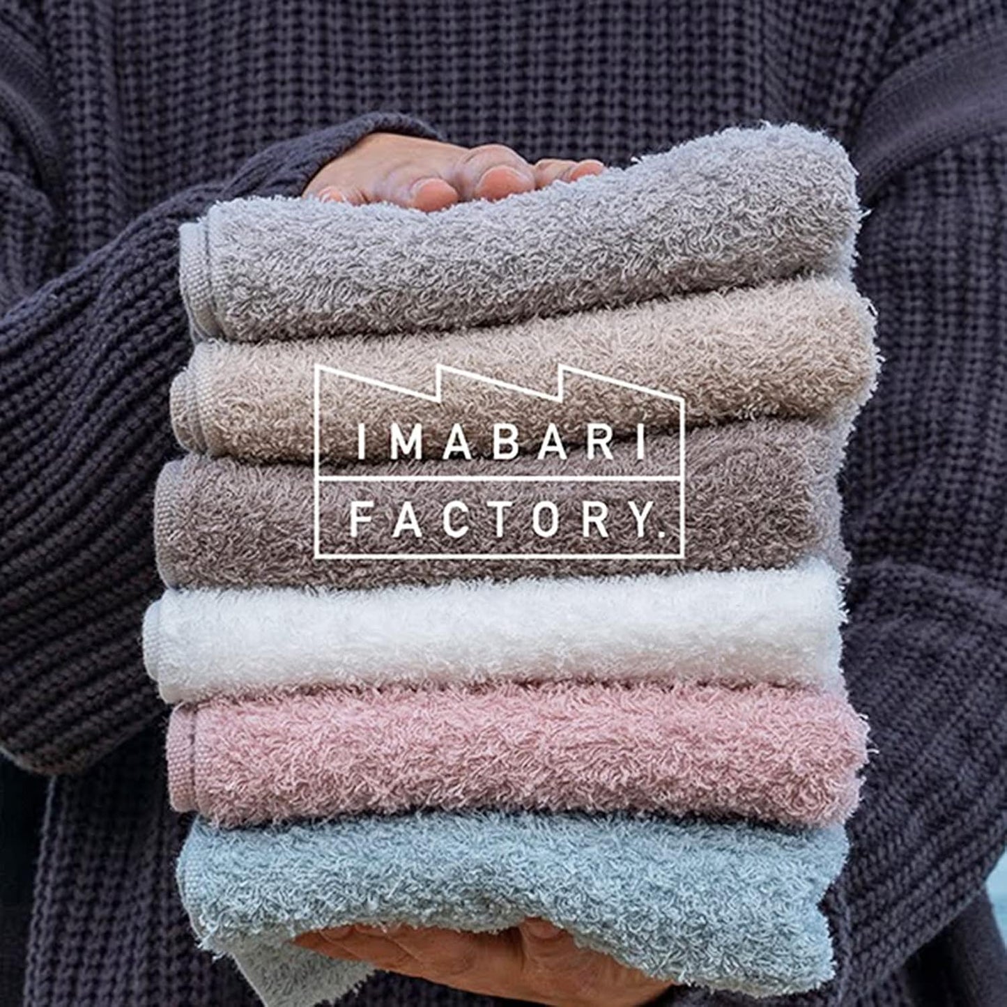Imabari Factory Imabari Towel Certified Bath Towel, Made in Japan, Dark Gray, Approx. 47.2 x 23.6 inches (120 x 60 cm), Set of 2