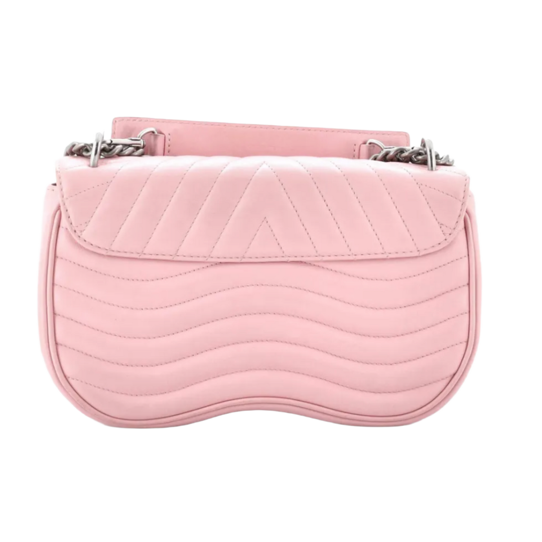 LOUIS VUITTON 'NEW WAVE CHAIN' PINK QUILTED LEATHER MM BAG
