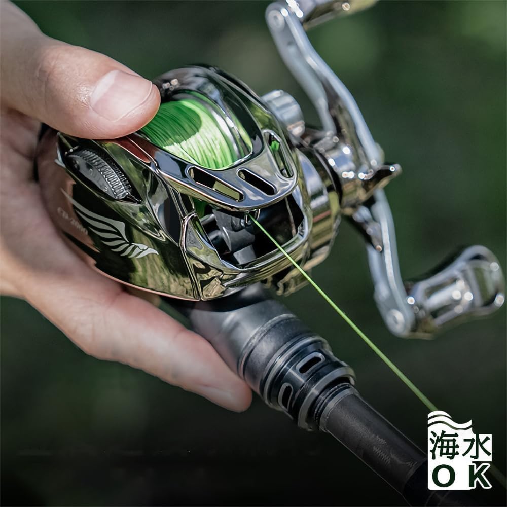 Bait Reel, Casting Reel, Lightweight, For Long Throws, Strong Magnetic Brake, Maximum Drag Force, 13.2 lbs (6 kg), Gear Ratio, 6.3:1, For Lakes, Rivers, Saltwater and Freshwater Fishing Reels