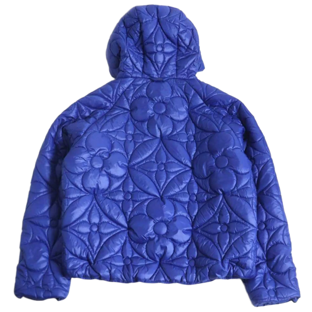LOUIS VUITTON 'QUILTED FLOWER' BLUE REVERSIBLE PUFFER JACKET