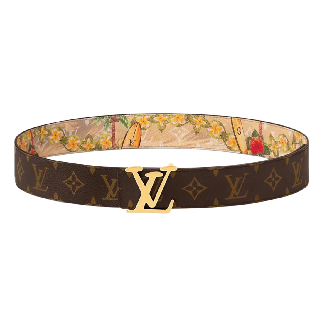 LOUIS VUITTON 'SAND' LV TAG 40MM REVERSIBLE BELT