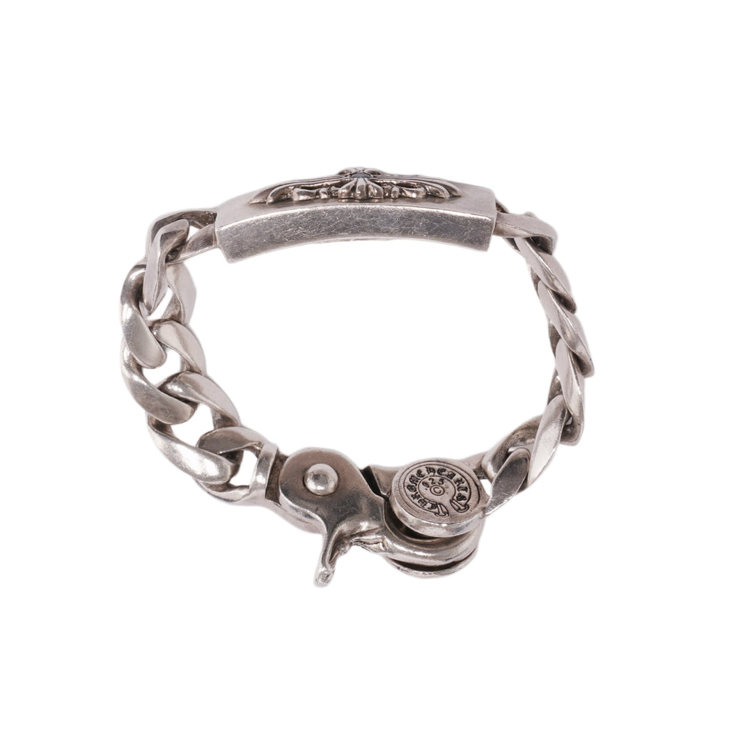 CHROME HEARTS 'BLUE SAPPHIRE' FLORAL ID CUBAN CLASP BRACELET