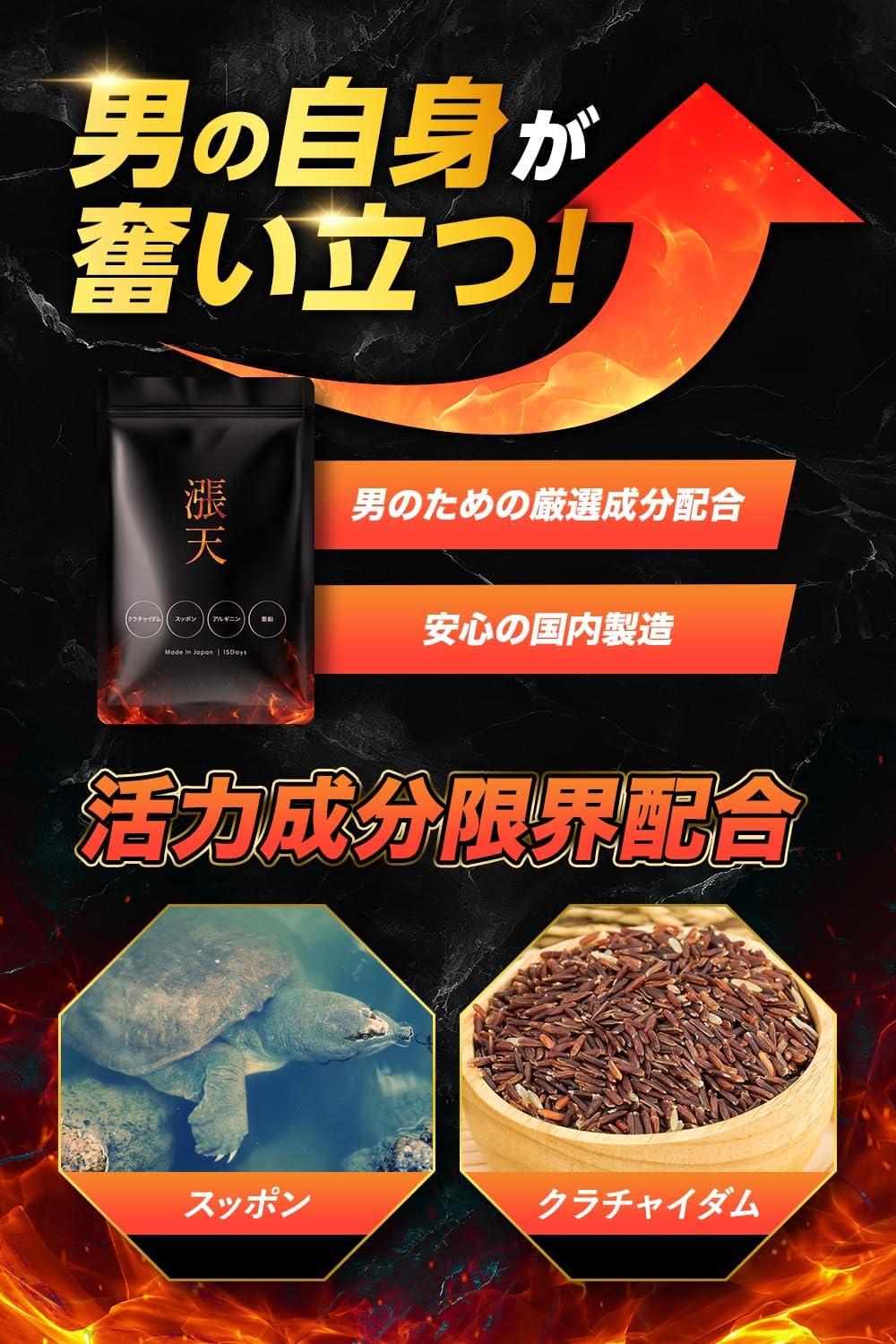 【Recommended by NHK-appearing Doctor】Chouten Supon Krachai Dam Arginine Testofen Tongkat Ali 15-Day Supply 45 Capsules (1 Bag)