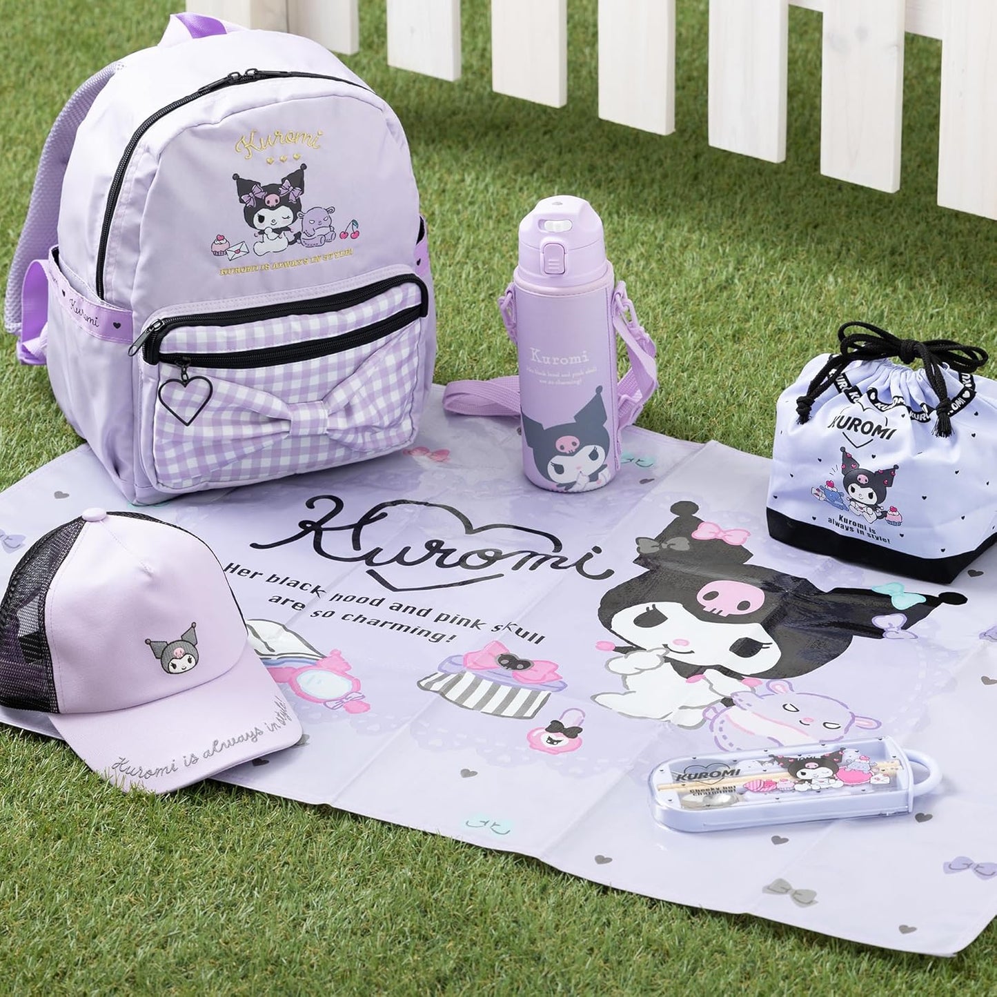 Sanrio Leisure Sheet Kuromi PP One Person Size with Storage Bag with Name Space for Excursions Picnics 604275