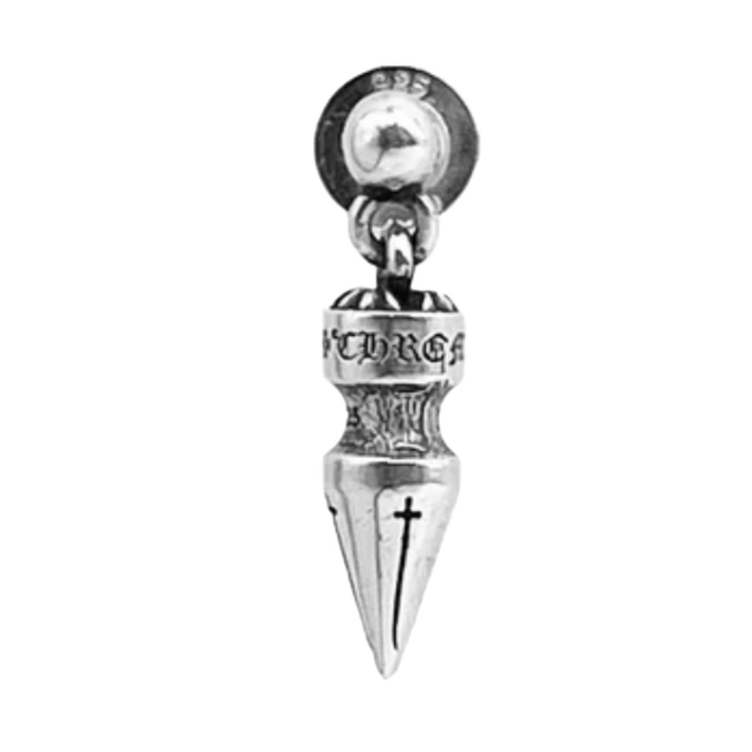 CHROME HEARTS ''SILVER SPIKE' DROP EARRING