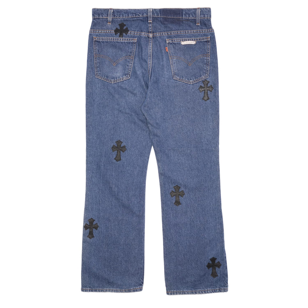 CHROME HEARTS '20 PATCH' DARK WASH JEANS