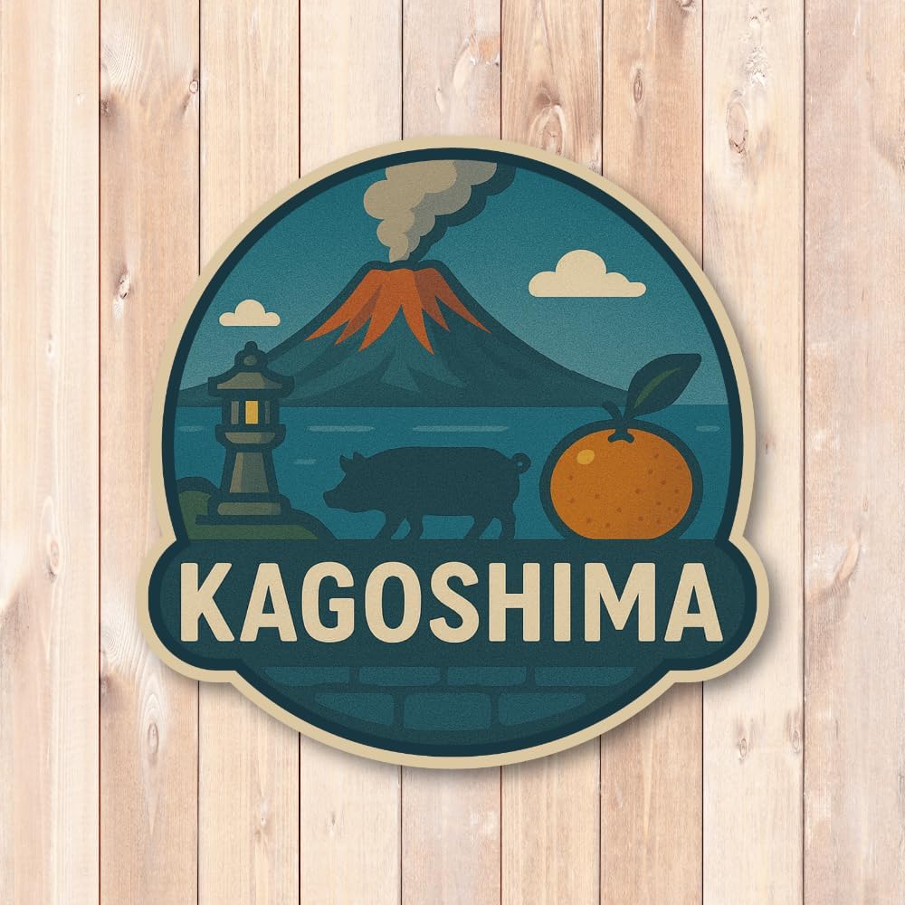 Kyushu and Okinawa Local Sticker Set, 8 Different Prefecture Designs, Includes Sakurajima, Gayen Yamakasa, Hot Springs, Balloons, Mango, and Castela, Perfect for Travel, Tourism